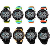 SKmei® Unisex Jewelry Watch, Silicone, le dhiailiú plaisteach & Cruach dhosmálta, plátáilte, 50M uiscedhíonach & inchoigeartaithe & Faoi stiúir, dathanna níos mó le haghaidh rogha, 44x48x14mm, Fad Thart 8.1 Inse, Díolta De réir PC