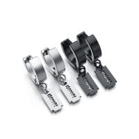 Huggie Hoop Drop ørering, 316L Stainless Steel, Razor Blade, forgyldt, Unisex, flere farver til valg, 13x27mm, Solgt af par