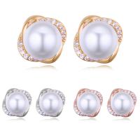 South Sea Shell Oorbel, Messing, met South Sea Shell, Bloem, plated, micro pave zirconia & voor vrouw, meer kleuren voor de keuze, nikkel, lood en cadmium vrij, 12mm, Verkocht door pair