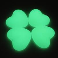 Pietra di polvere fluorescente pendente, Cuore, luminoso, 30x31x7mm, Foro:Appross. 1mm, Venduto da PC