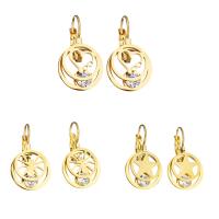 Stainless Steel Lever Terug Earring, Roestvrij staal, gold plated, verschillende stijlen voor de keuze & voor vrouw & met strass, 27mm, 15mm, 6paren/Lot, Verkocht door Lot