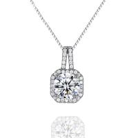 Cubique Pendentif en laiton zircon pavent, Argenté épais, pavé de micro zircon & avec zircone cubique & facettes, protéger l'environnement, sans nickel, plomb et cadmium, 9x16mm, Trou:Environ 3-5mm, Vendu par PC