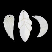 Pendentifs coquillage, coquille, styles différents pour le choix, blanc, Trou:Environ 1mm, 100PC/sac, Vendu par sac