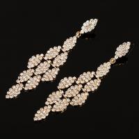 Rhinestone Earring Zinc Alloy stainless steel post pin plated for woman & with rhinestone lead & cadmium free Sold By Pair