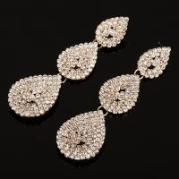 Rhinestone Earring Zinc Alloy stainless steel post pin plated for woman & with rhinestone lead & cadmium free Sold By Pair