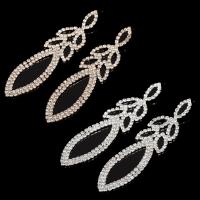 Strass Earring, Zinc Alloy, roestvrij staal oorbel bericht, plated, voor vrouw & met strass, meer kleuren voor de keuze, lood en cadmium vrij, 10-60mm, Verkocht door pair