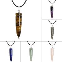 Gemstone Muince, le PU, Bullet, ábhair éagsúla do rogha & unisex, 9x39mm, Díolta Per Thart 17.5 Inse Snáithe