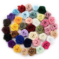 Fleurs de décoration de mode, ruban de satin, pour les enfants, couleurs mélangées, 17x17mm, 500PC/sac, Vendu par sac