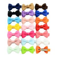 Zobák klipy, Grogrén Ribbon, s Polyester & Železo, Bowknot, platinové barvy á, pro děti, smíšené barvy, 45x25mm, 41mm, 20PC/Lot, Prodáno By Lot