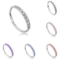 Cink ötvözet Bangle Jewelry, platina színű bevont, a nő & strasszos, több színt a választás, ólom és kadmium mentes, 52x58mm, Belső átmérő:Kb 60mm, Hossz Kb 7.5 inch, Által értékesített PC