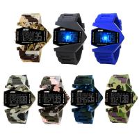 Montre à bijoux pour homme SKmei®, silicone, avec cadran en alliage de zinc & verre & acier inoxydable, Placage, avec la lumière led & 50M imperméable à l’eau & réglable, plus de couleurs à choisir, 48x41x12mm, Longueur Environ 9.9 pouce, Vendu par PC