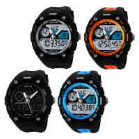 SKmei® Men Watch Jewelry, silicone, with quadrante in plastica & acciaio inox, placcato, 50M impermeabile & regolabile & LED & per l'uomo, nessuno, 34x46x15mm, Lunghezza Appross. 10.3 pollice, Venduto da PC