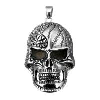 Rustfrit stål kraniet Pendler, Stainless Steel, Skull, Halloween smykker gave & sværte, 42x68x20mm, Hole:Ca. 7.5x10.2mm, Solgt af PC