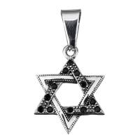 Pendants Jewelry Cruach dhosmálta, Star of David, le rhinestone, dath bunaidh, 17x22x3mm, Poll:Thart 4.5x7.8mm, Díolta De réir PC