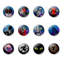 Koelkast magneten, Glas, met Magnetische Hematiet, Rond plat, tijd gem sieraden & Halloween Jewelry Gift & verschillende ontwerpen voor de keuze & sticker, 30x8mm, 10pC's/Bag, Verkocht door Bag