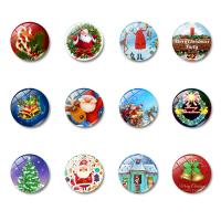 Natale Fridge Magnets, vetro, with ematite magnetico, Cerchio piatto, gioielli gemma tempo & diversi modelli per la scelta & decalcomania, 25x8mm, 10PC/borsa, Venduto da borsa