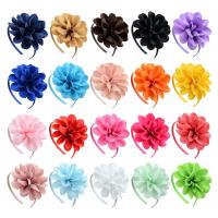 Bandeaux pour les cheveux, ruban de gros-grain, avec Tissus non tissés & ruban de satin, fleur, pour les enfants, plus de couleurs à choisir, 10mm, 115mm, 10PC/lot, Vendu par lot