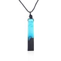 collier bois, avec corde en nylon & résine, unisexe, 65cm, Vendu par Environ 25 pouce brin