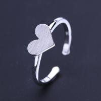 Anello in ottone, Cuore, Spessore in argento Sterling 925 placcato, regolabile & stili diversi per la scelta & per la donna, assenza di nichel,piombo&cadmio, Venduto da PC