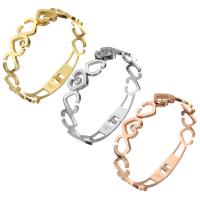 ステンレスバングル, ステンレス, ハート形, メッキ, 女性用 & ライン石のある, 無色, 12mm, 内径:約 57x49mm, 売り手 パソコン