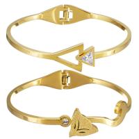 Roestvrij staal armbanden, gold plated, verschillende stijlen voor de keuze & voor vrouw & met strass & stardust, Verkocht door PC