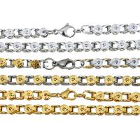 Stainless Steel Chain Ogrlica, Nehrđajući čelik, pozlaćen, bez spolne razlike, više boja za izbor, 7x5mm, Prodano Per Približno 21 inčni Strand