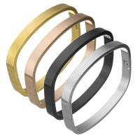 Rozsdamentes acél bangle, Stainless Steel, galvanizált, egynemű, több színt a választás, 6mm, Belső átmérő:Kb 53x45mm, Által értékesített PC