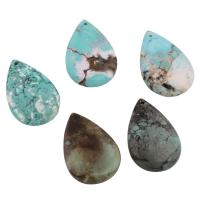 Natural Turquoise Hänge, Dropp, fler färger för val, 27x42x6mm, Hål:Ca 1mm, 5PC/Bag, Säljs av Bag