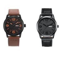 Fir Wrist Watch, Leathar, le dhiailiú cóimhiotal since & Gloine & Cruach dhosmálta, plátáilte, Uisce saoil resistant & do fear, dathanna níos mó le haghaidh rogha, 42x9mm, Fad Thart 10.2 Inse, Díolta De réir PC