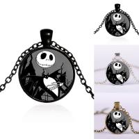 Zinc Alloy Halsketting, met ijzeren ketting & Glas, met 5cm extender keten, Rond plat, plated, tijd gem sieraden & uniseks & Halloween Jewelry Gift & ovale keten & sticker, meer kleuren voor de keuze, lood en cadmium vrij, 25mm, Per verkocht Ca 17.5 inch Strand