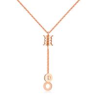 Collana in acciaio inossidabile, acciaio inox, with 6cm extender chain, placcato oro rosa, catena ovale & per la donna, 7x35mm, Venduto per Appross. 16.5 pollice filo