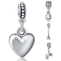 European stile Zinc Alloy pendenti, lega in zinco, placcato argento antico, stili diversi per la scelta & senza filo, assenza di piombo & cadmio, 10-30mm, Foro:Appross. 4-4.5mm, 20PC/borsa, Venduto da borsa