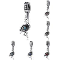 European stile Zinc Alloy pendenti, lega in zinco, Gru, placcato argento antico, senza filo & con strass, nessuno, assenza di piombo & cadmio, 10-30mm, Foro:Appross. 4-4.5mm, 20PC/borsa, Venduto da borsa