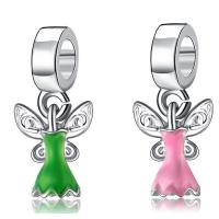 European Style Zinc Alloy Dangle Beads Butterfly platinum color plated without troll & enamel lead & cadmium free 10-30mm Approx 4-4.5mm Sold By Bag