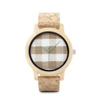 Relojes de joyería unisex BOBOBIRD®, Cuero de PU, con Vidrio & madera & acero inoxidable, Resistente al agua de la vida & unisexo & ajustable, color original, 44mm, 20mm, longitud aproximado 9 Inch, Vendido por UD