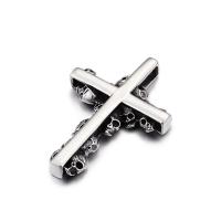 Titanium Steel Pendants Skull Cross polished blacken Approx 16mm Sold By PC