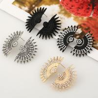 Zinc Alloy Drop Earrings stainless steel post pin plated for woman & with rhinestone lead & cadmium free Sold By Pair