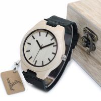 BOBOBIRD® Unisex Ur, PU, med Wooden Dial & Glas & Stainless Steel, Livsbestandig & justerbar, oprindelige farve, 45mm, 22mm, Længde Ca. 6.5-8.5 inch, Solgt af PC