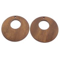 Holz Anhänger, Kreisring, 49x4mm, Bohrung:ca. 3mm, 100PCs/Tasche, verkauft von Tasche