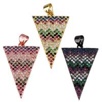 Cubic Zirconia Micro Pave Brass Pendant Triangle plated micro pave cubic zirconia Approx Sold By Lot