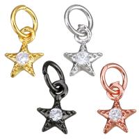 Cubic Zirconia Micro Pave Brass Pendant Star plated micro pave cubic zirconia Approx 3mm Sold By Lot