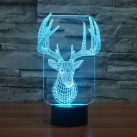 Night Led Light Udover 3D Lampe, Akryl, med ABS plast, Animal, Anden figur til valg & med USB-interface & med LED-lys & ændre farve maskinskrevet & forskellige stilarter for valg, Solgt af PC