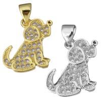 Brass Pendant Dog plated micro pave cubic zirconia Approx Sold By Lot