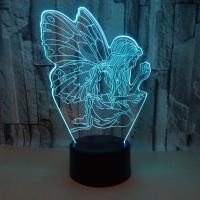 Night Led Light Udover 3D Lampe, Akryl, med ABS plast, Anden figur til valg & med USB-interface & med LED-lys & ændre farve maskinskrevet & forskellige stilarter for valg, Solgt af PC