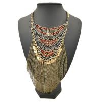 Mode Fringe ketting, Zinc Alloy, met ijzeren ketting, plated, twist ovale keten & voor vrouw & met hars strass, meer kleuren voor de keuze, lood en cadmium vrij, 550mm, Per verkocht Ca 21 inch Strand