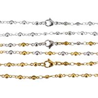 Rustfrit Stål Nekclace Chain, Stainless Steel, forgyldt, Unisex, flere farver til valg, 8x3mm, Længde Ca. 17 inch, 10Strands/Lot, Solgt af Lot