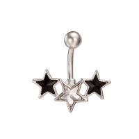 Mässing Mage Ring  , med ROSTFRITT STÅL, Star, platinerade, med cubic zirconia & fasetterad, nickel, bly och kadmium gratis, 22x23mm, Säljs av PC