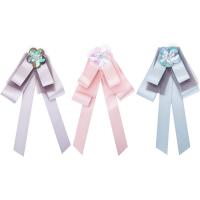 Kjole Shirt Broche, Ribbon, med Plastic Sequin & Zinc Alloy, Bowknot, forgyldt, for kvinde & med rhinestone, flere farver til valg, 134x233mm, Solgt af PC