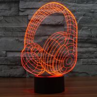 Noc Led światła obok lampy 3D, Akryl, ze Plastik ABS, z interfejsem USB & ze światłem LED & zmienić kolor automatycznie & różne style do wyboru, 163x87x256mm, sprzedane przez PC