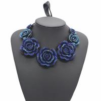 Collier chaîne chandail , plastique, avec ruban de satin, avec 5cm chaînes de rallonge, fleur, pour femme, 735mm, Vendu par Environ 28.5 pouce brin